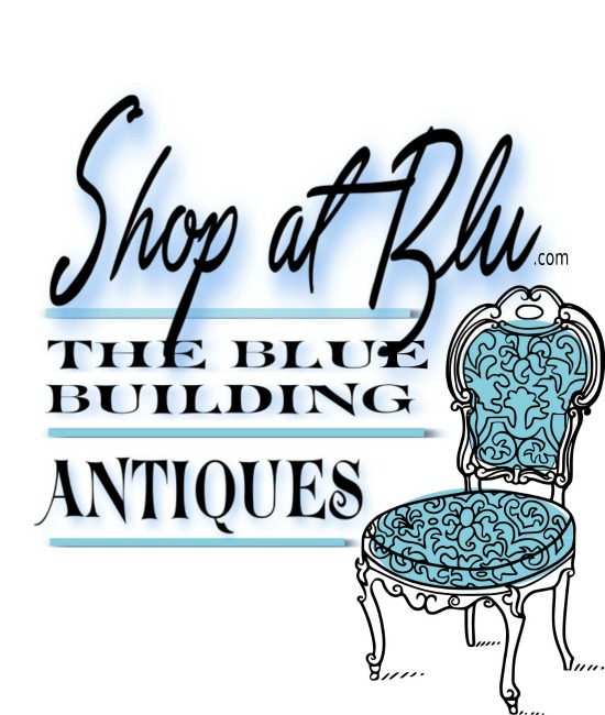 shopatblu the blue building antiques logo