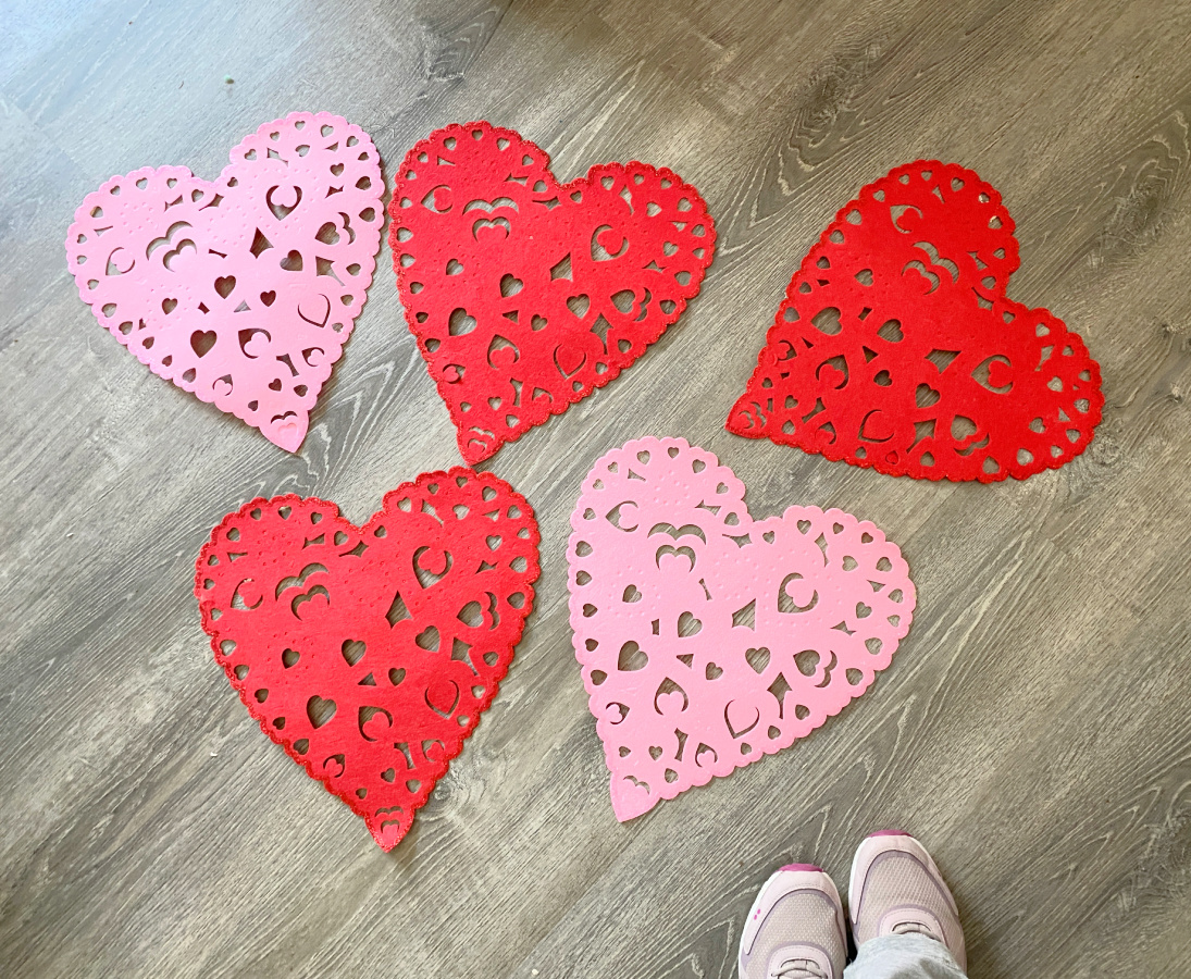 Shopatblu valentine dollar store heart mantle decor