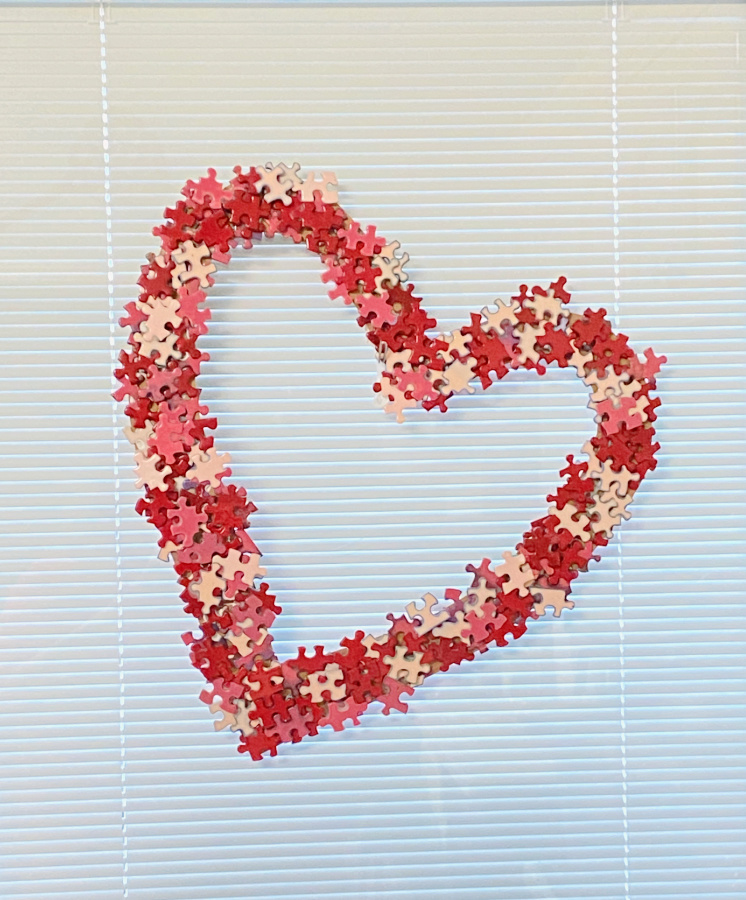 shopatblu puzzle art Valentines day heart