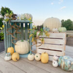 shopatblu wooden crate pumpkin upcycle blue and white